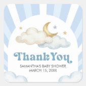 We are Over the Moon Baby Shower スクエアシール (正面)