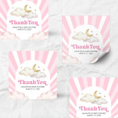 We are Over the Moon Baby Shower スクエアシール