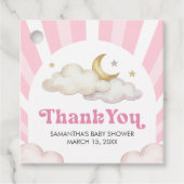 We are Over the Moon Baby Shower フェイバータグ (正面)