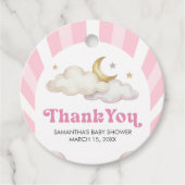 We are Over the Moon Baby Shower フェイバータグ (正面)