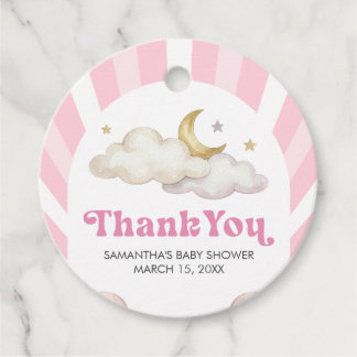 We are Over the Moon Baby Shower フェイバータグ