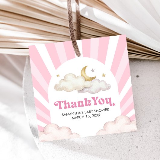 We are Over the Moon Baby Shower フェイバータグ