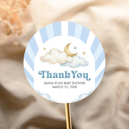 We are Over the Moon Baby Shower ラウンドシール