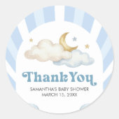 We are Over the Moon Baby Shower ラウンドシール (正面)