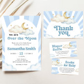 We are Over the Moon Baby Shower 招待状