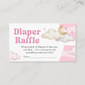 We are Over the Moon Baby Shower Diaper Raffle エンクロージャーカード (正面)