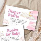 We are Over the Moon Baby Shower Diaper Raffle エンクロージャーカード