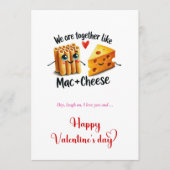 We are together like mac + cheese humor Valentine シーズンカード (正面)