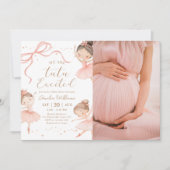 We Are Tutu Excited Ballerina Baby Shower Photo 招待状 (正面)
