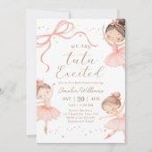 We Are Tutu Excited Ballerina Girl Baby Shower 招待状 (正面)