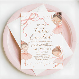 We Are Tutu Excited Ballerina Girl Baby Shower 招待状