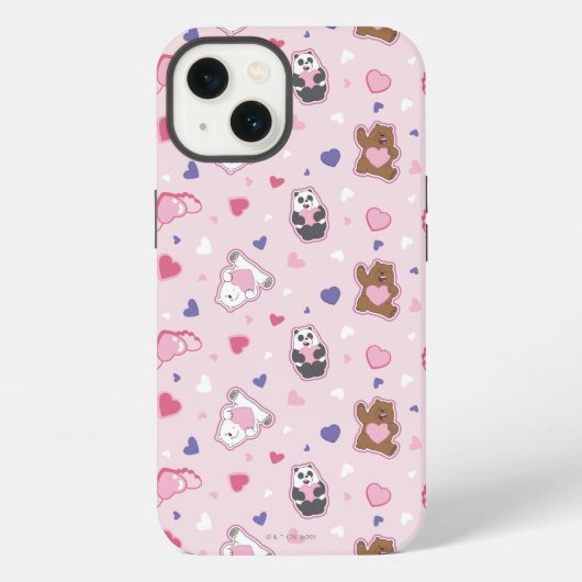 We Bare Bears - バレンタイン ハート柄 iPhoneケース (裏面)