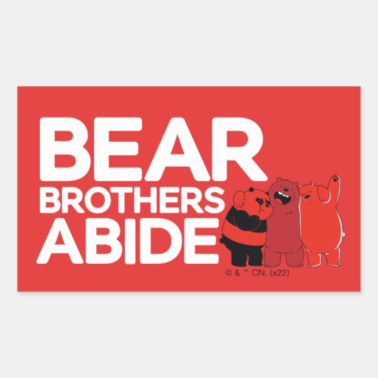 We Bare Bears - Bear Brothers Abide 長方形シール (正面)