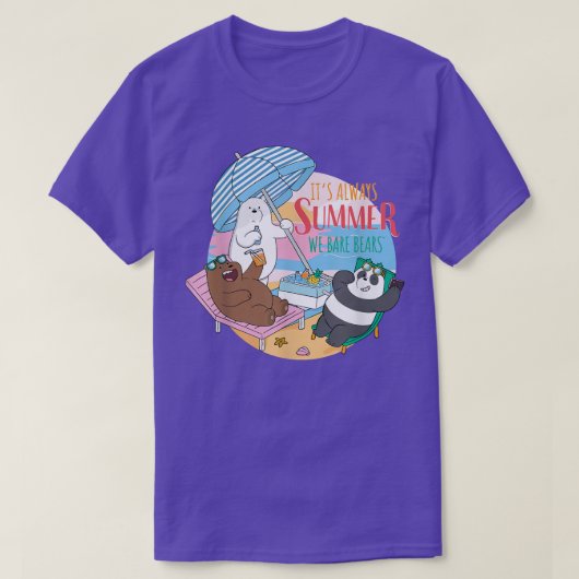 We Bare Bears Grizz Panda Ice Bear Always Summer  Tシャツ (デザイン正面)