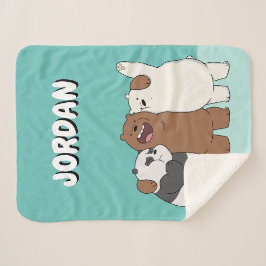 We Bare Bears Group Hug シェルパブランケット (正面(横))