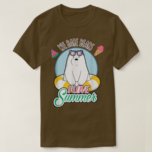We Bare Bears Ice Bear Loves Summer Tシャツ (デザイン正面)