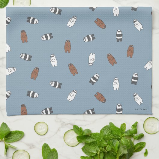 We Bare Bears - Sunglass Bears Pattern キッチンタオル (折り畳み)