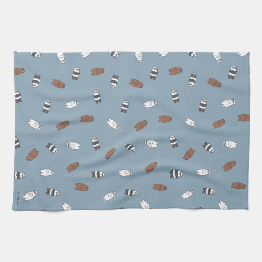 We Bare Bears - Sunglass Bears Pattern キッチンタオル (横)