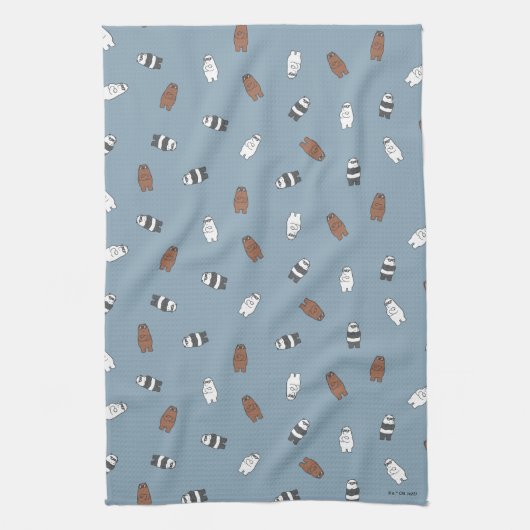 We Bare Bears - Sunglass Bears Pattern キッチンタオル (縦)