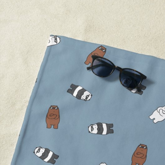 We Bare Bears - Sunglass Bears Pattern ビーチタオル (インサイチュ)