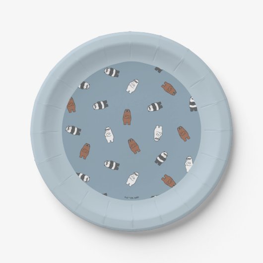 We Bare Bears - Sunglass Bears Pattern ペーパープレート (正面)