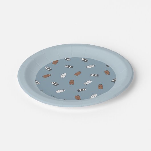 We Bare Bears - Sunglass Bears Pattern ペーパープレート (アングル)