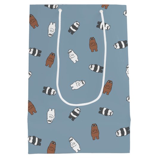 We Bare Bears - Sunglass Bears Pattern ミディアムペーパーバッグ (裏面)