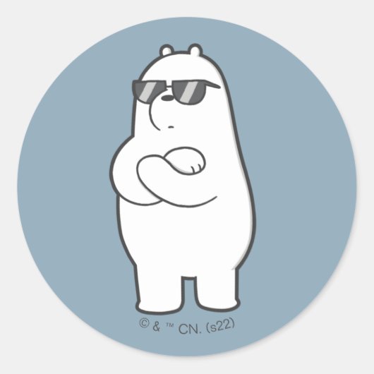 We Bare Bears - Sunglass Bears Pattern ラウンドシール (正面)