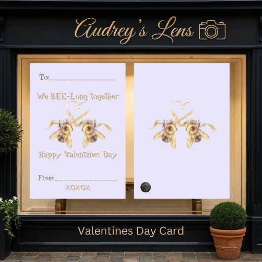"We BEE long together" Classroom Valentine Card ノートカード