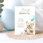 We Can 信じ Bearly  It - Teddy Bear 1st Birthday 招待状
