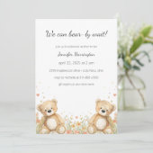 We Can Bear-ly Wait Baby Shower Invitation 招待状 (スタンド正面)