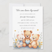 We Can Bear-ly Wait Baby Shower Invitation 招待状 (正面)