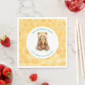 We Can Bear-ly Wait! Bear and Honey Baby Shower スタンダードランチョンナプキン (インサイチュ)