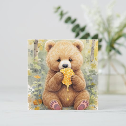We Can Bear-ly Wait! Boy's Baby Shower 招待状 (スタンド正面)