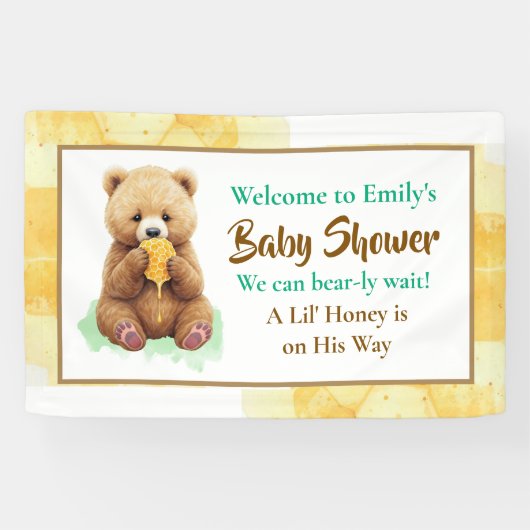 We Can Bear-ly Wait! Boy's Baby Shower 横断幕 (横)