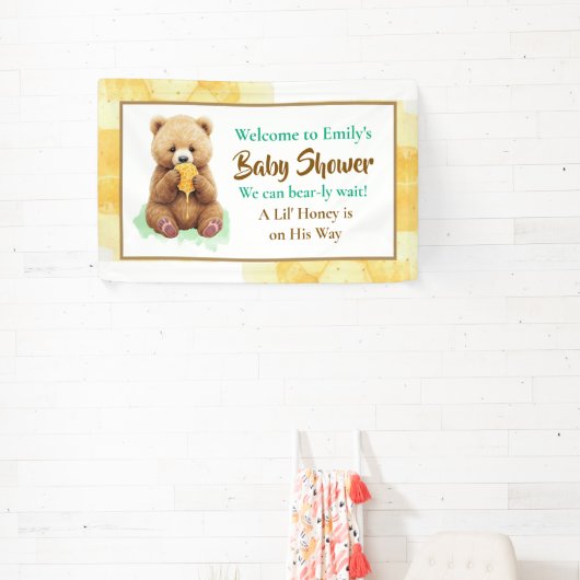 We Can Bear-ly Wait! Boy's Baby Shower 横断幕 (インサイチュ)