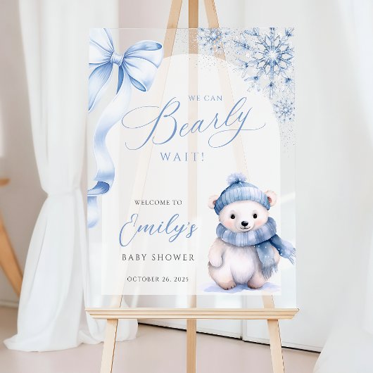 We Can Bearly Wait アクリル ウェルカムサイン アクリルサイン