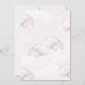 We can Bearly Wait! クマのピンク風船 ベビーシャワー 招待状 (裏面)