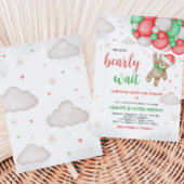 We Can Bearly Wait クリスマス ベイビー シャワー 招待状