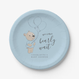 We Can Bearly Wait | テディベア ベビーシャワー ペーパープレート