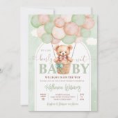 We Can Bearly Wait テディベア ベビーシャワー 招待状 (正面)