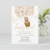 We Can Bearly Wait テディベア ベビーシャワー 招待状 (スタンド正面)