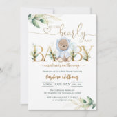 We Can Bearly Wait テディベア ベビーシャワー 招待状 (正面)