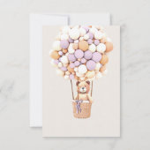 We Can Bearly Wait! ラベンダーのベイビーシャワー 招待状 (裏面)