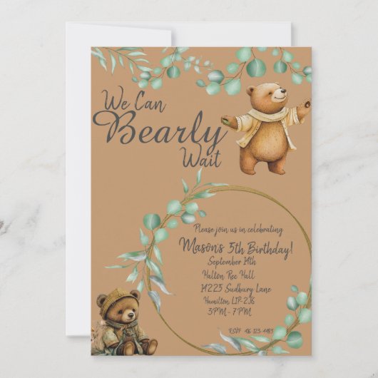 We Can BEARLY Wait!  招待状 (正面)