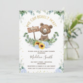 We Can Bearly Wait 赤ちゃんクマ 赤ちゃんシャワー 招待状 (スタンド正面)