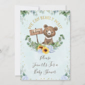 We Can Bearly Wait 赤ちゃんクマ 赤ちゃんシャワー 招待状 (裏面)