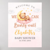 We can Bearly wait - Adorabl Bear Baby shower Girl ポスター (正面)