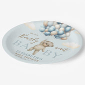 We Can Bearly Wait Baby, Bear Baby Shower Boy ペーパープレート (アングル)