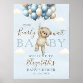 We Can Bearly Wait Baby, Bear Baby Shower Boy ポスター (正面)